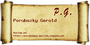 Porubszky Gerold névjegykártya
